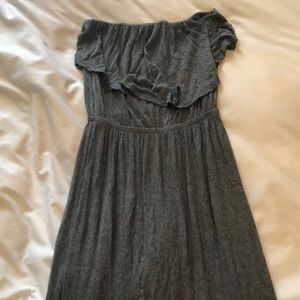 Strapless gray maxi